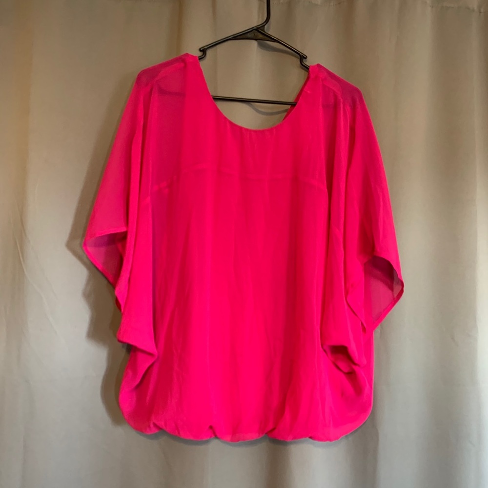 Express Hot Pink Flowing Blouse